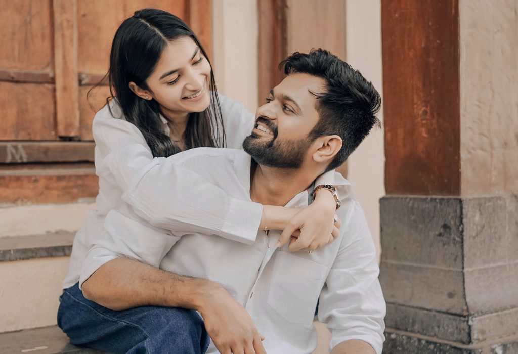 Pre-wedding photography in Indore — candid couple moments by The Grand Moments
